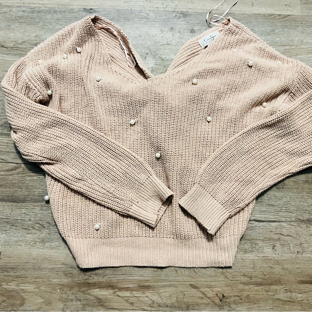 Pearl twist back sweater